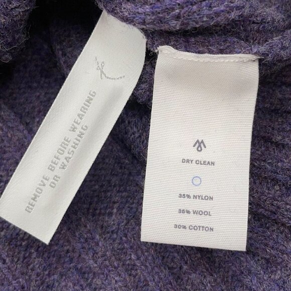 Martin + Osa MEDIUM Purple Wool/Nylon/Cotton Fisherman Cableknit Sweater - Picture 4 of 6
